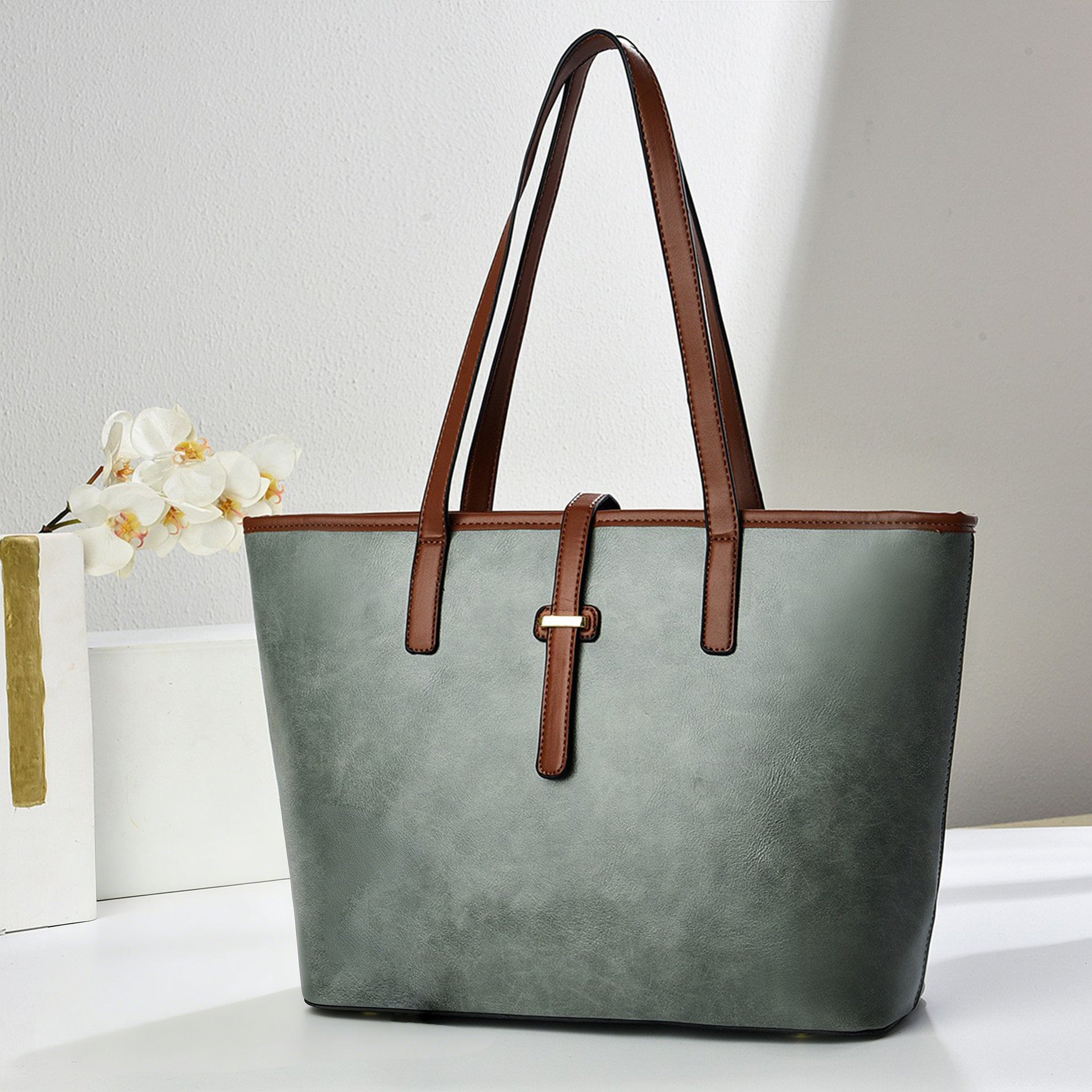 Minimalist PU Tote Bag with Shoulder Strap PremiumNest