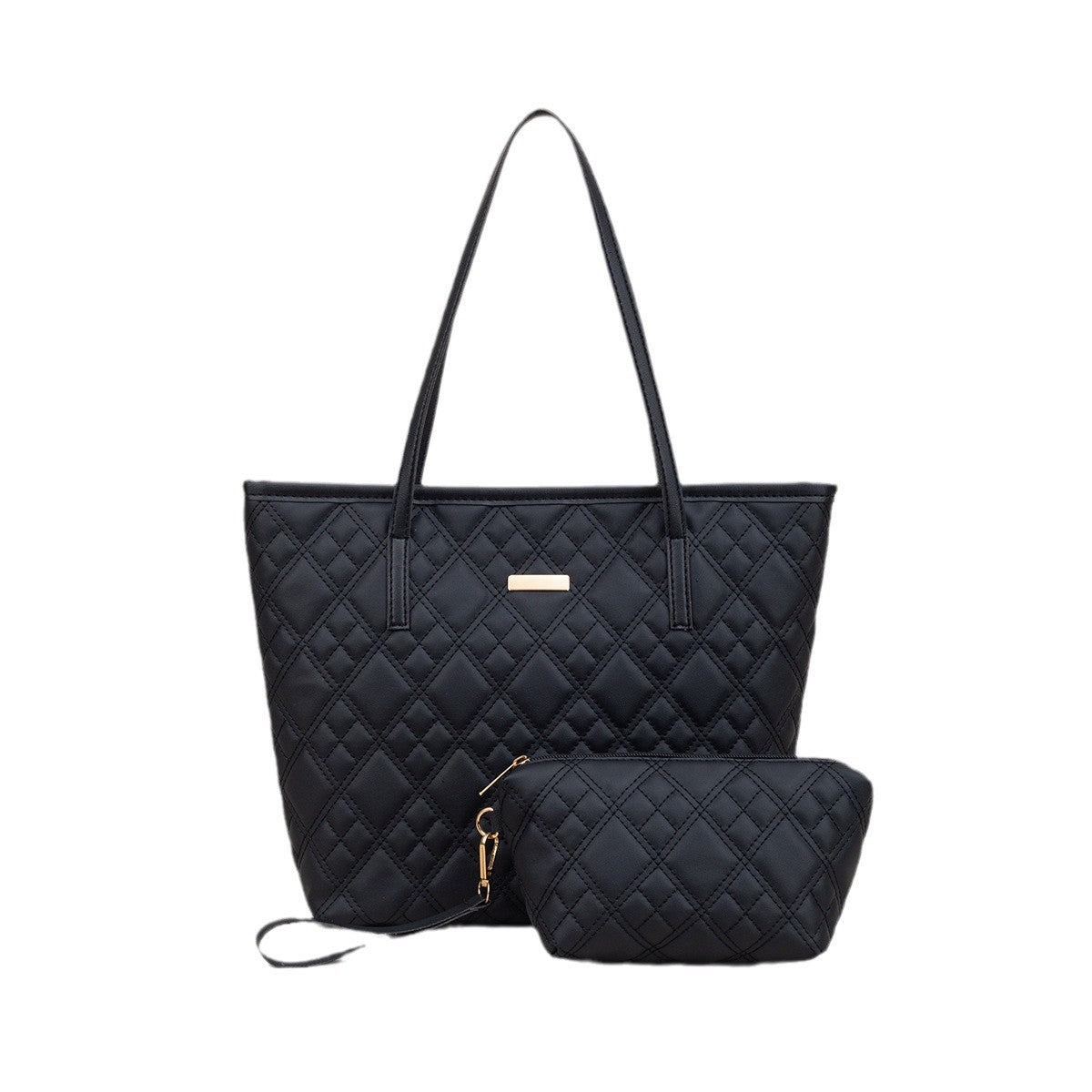 PU Embroidery Shoulder Tote Bag Set PremiumNest