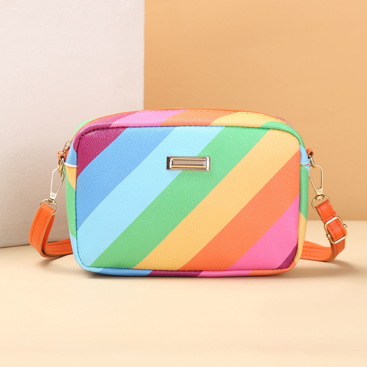 Retro Rainbow Crossbody Camera Bag PremiumNest