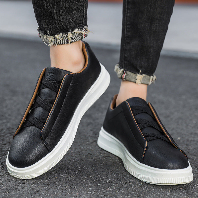 Mens Casual Leather Shoes Breathable Soft Sole Retro Style PrimeNest