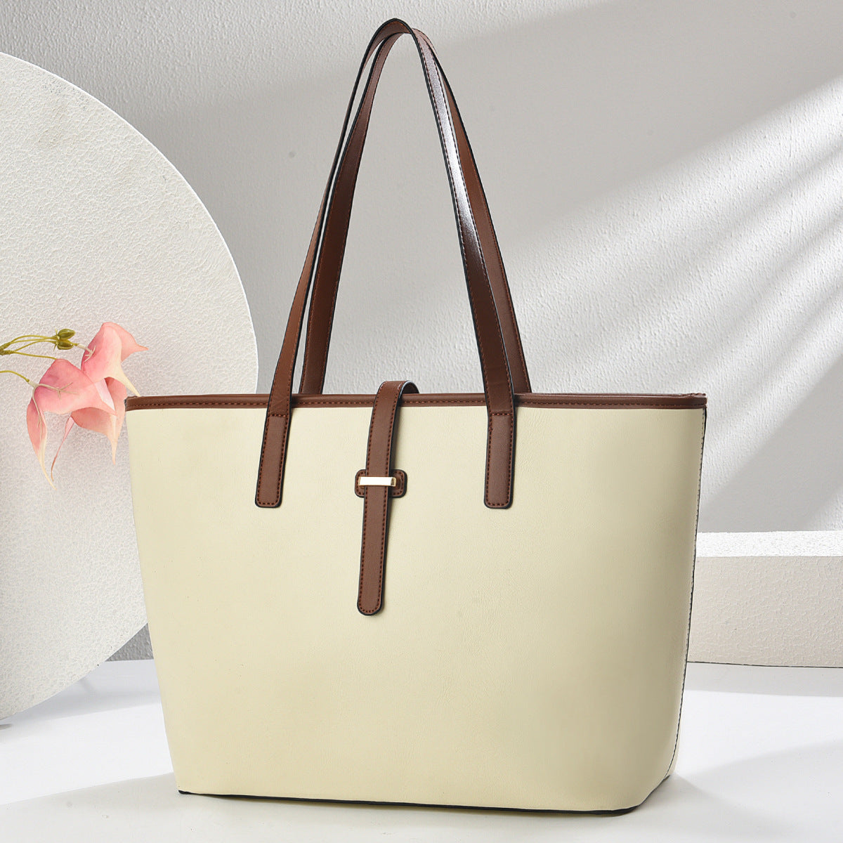 Minimalist PU Tote Bag with Shoulder Strap PremiumNest