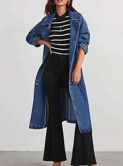 Women's long cardigan denim jacket PrimeNest