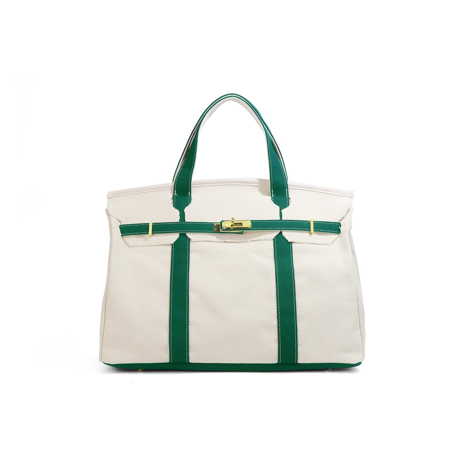 Casual Color Block Canvas Tote Bag PremiumNest