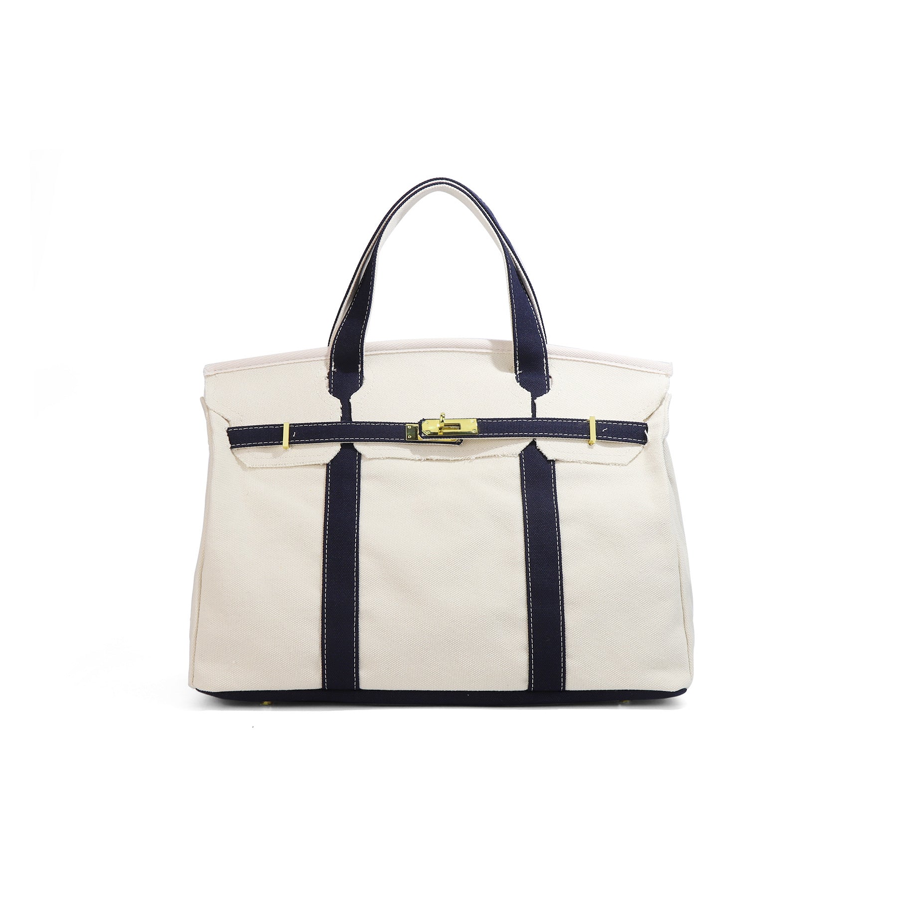 Casual Color Block Canvas Tote Bag PremiumNest