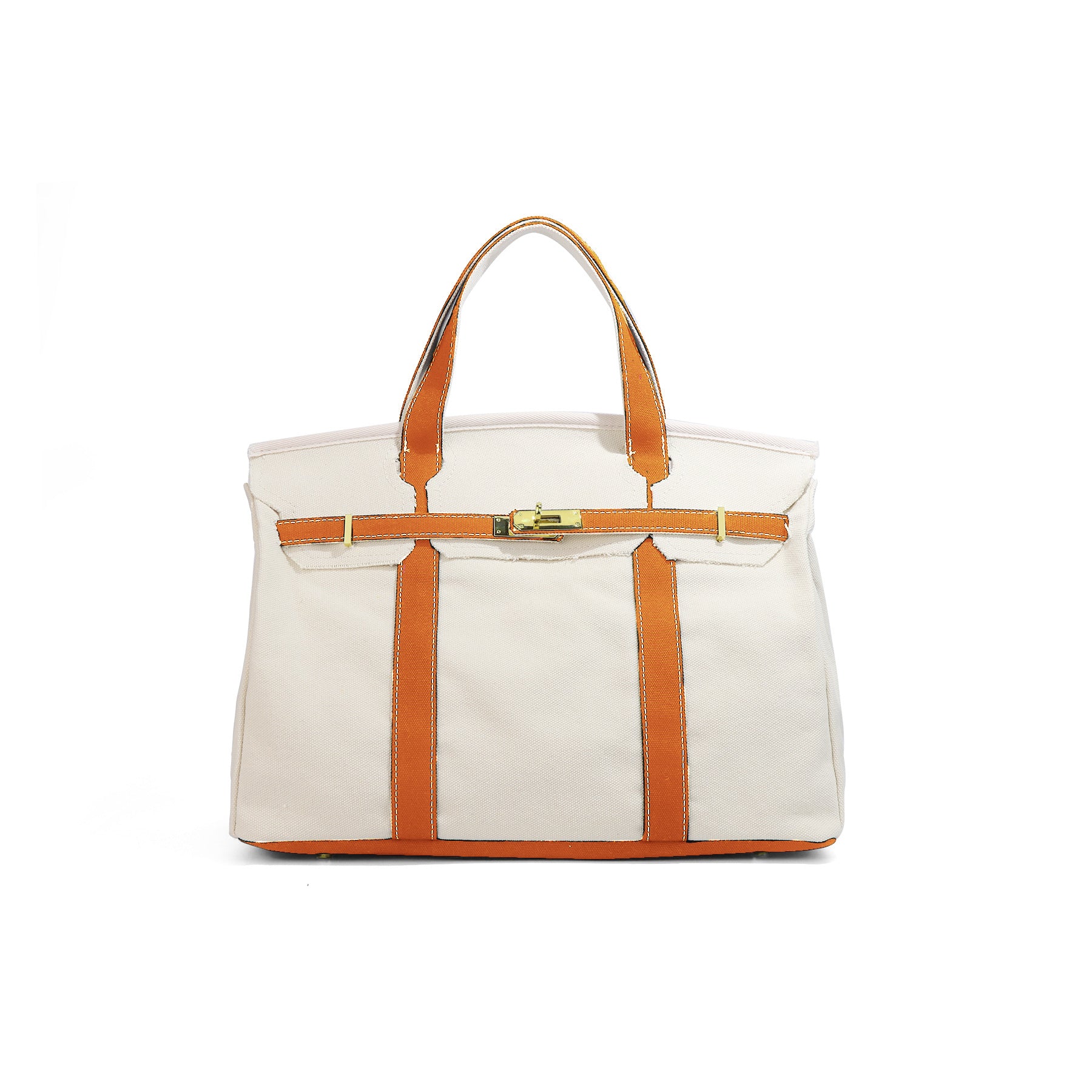 Casual Color Block Canvas Tote Bag PremiumNest