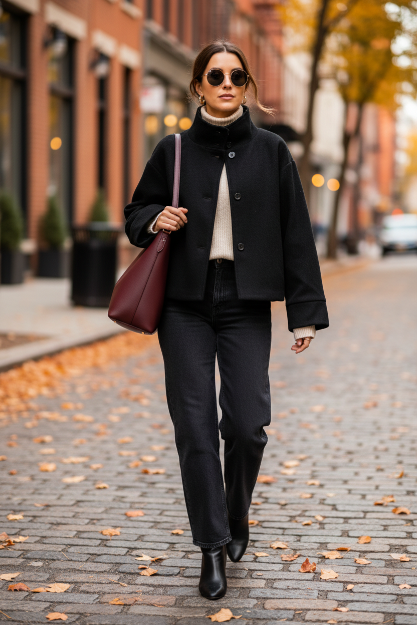 Black Utility Jacket Model