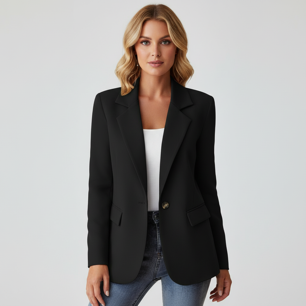Black V-Neck Blazer
