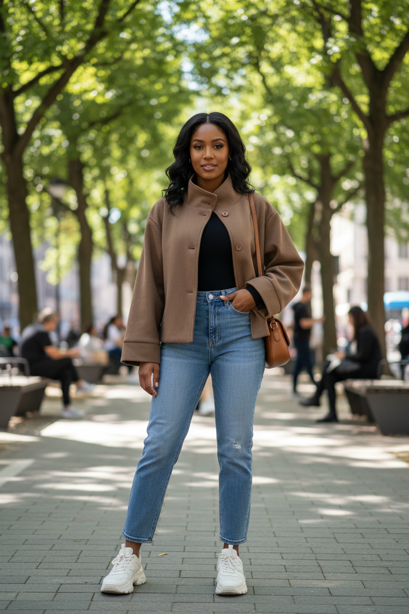 Brown Utility Jacket Model