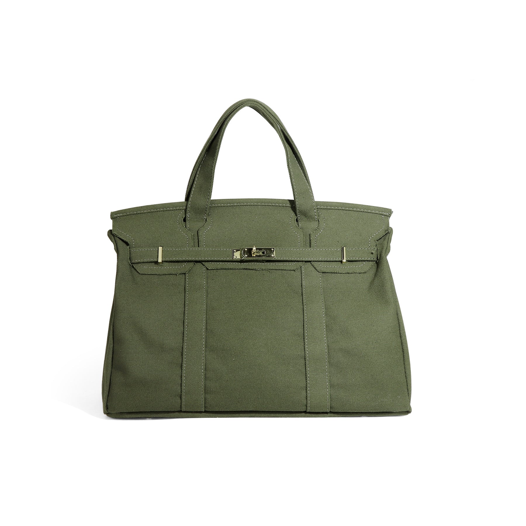 Casual Color Block Canvas Tote Bag PremiumNest