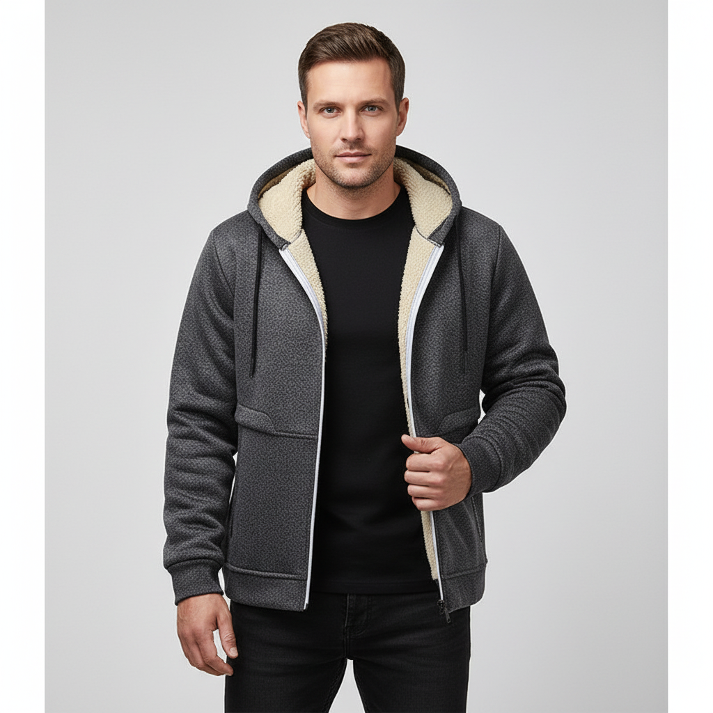 Dark Gray Sherpa Jacket