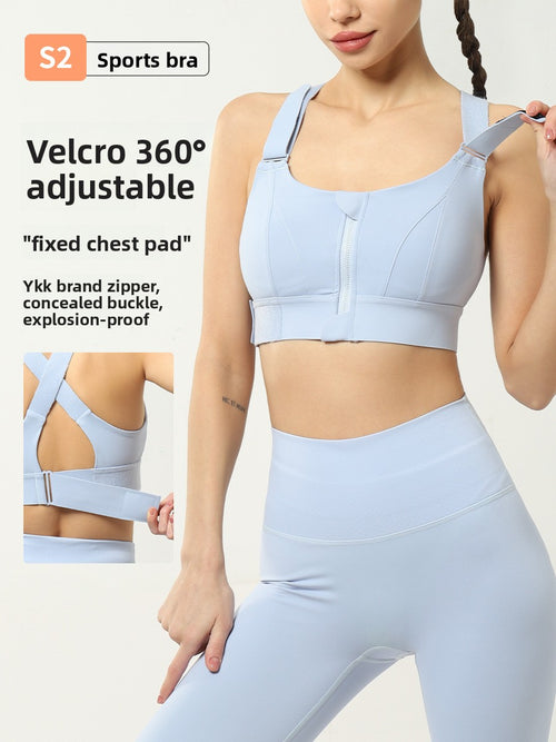 Adjustable Front Closure Sports Bra High Support Yoga Fitness Top PremiumNest