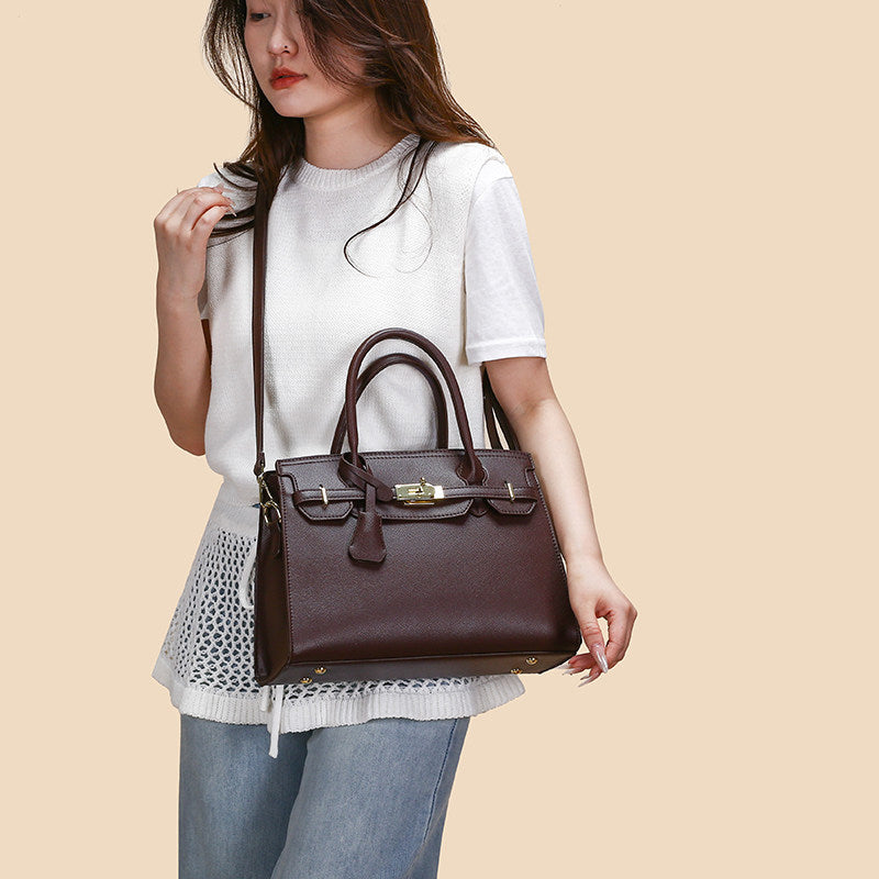 Women's Single Shoulder Crossbody Bag with Lychee Pattern PremiumNest