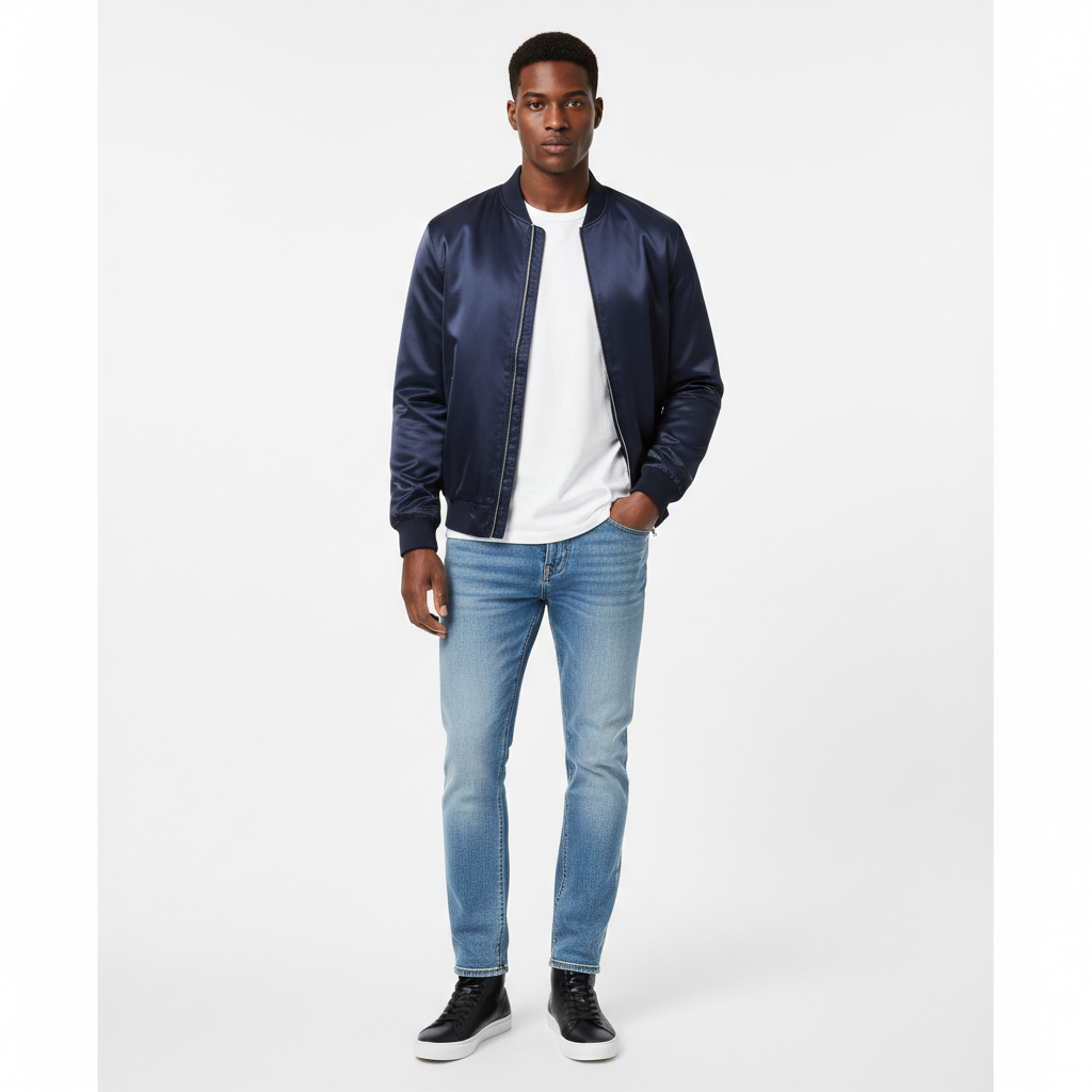 Premium Men's Casual Outfit with Black Sneakers - Square Format