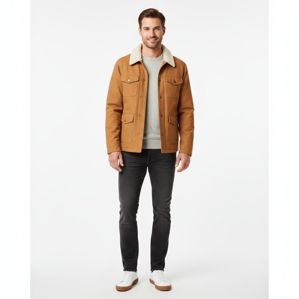 Premium Men's Outfit with White Sneakers - Square Format